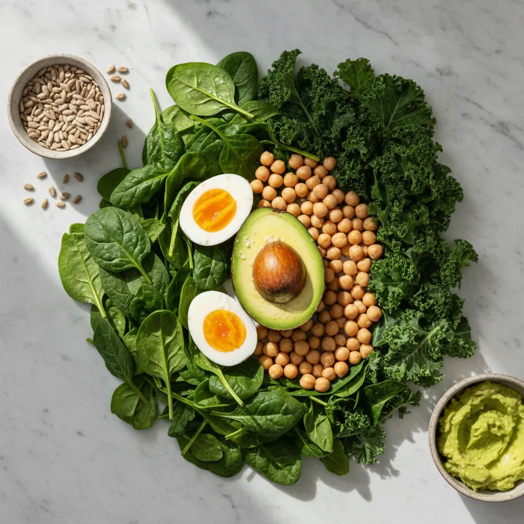 Colorful whole foods rich in B vitamins